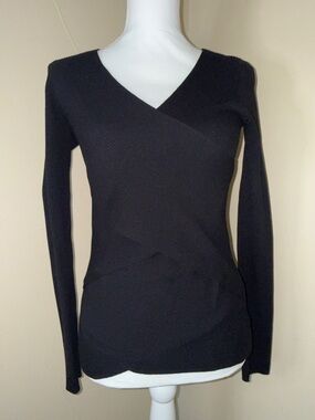 Bailey 44 Ribbed Black Knit Top
